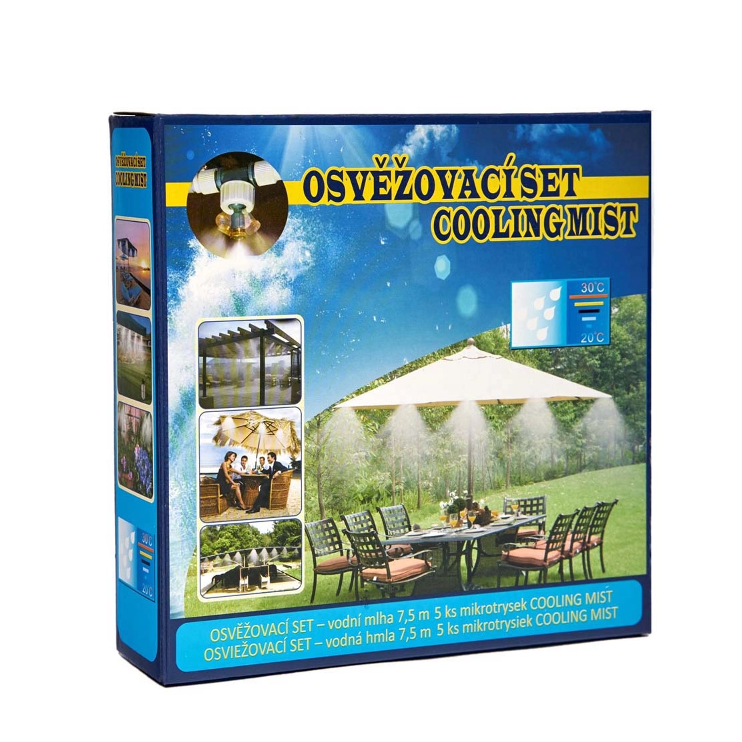 Osvěžovací set COOLINGMIST vodní mlha 7,5 m, 5 ks mikrotrysek
