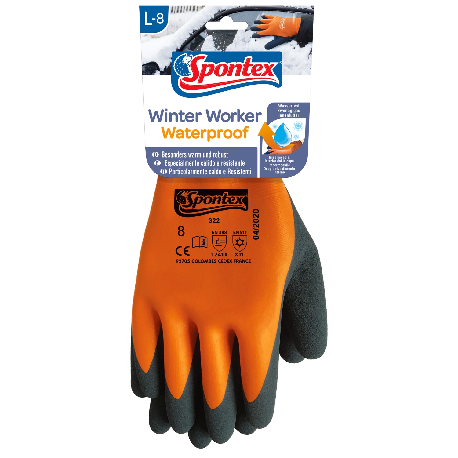 Spontex Voděodolné rukavice Winter Worker Waterproof, vel. L