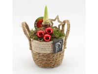 Aranžmá hvězdníku (Hippeastrum hybride) v košíku, různé druhy, pr. 14 cm