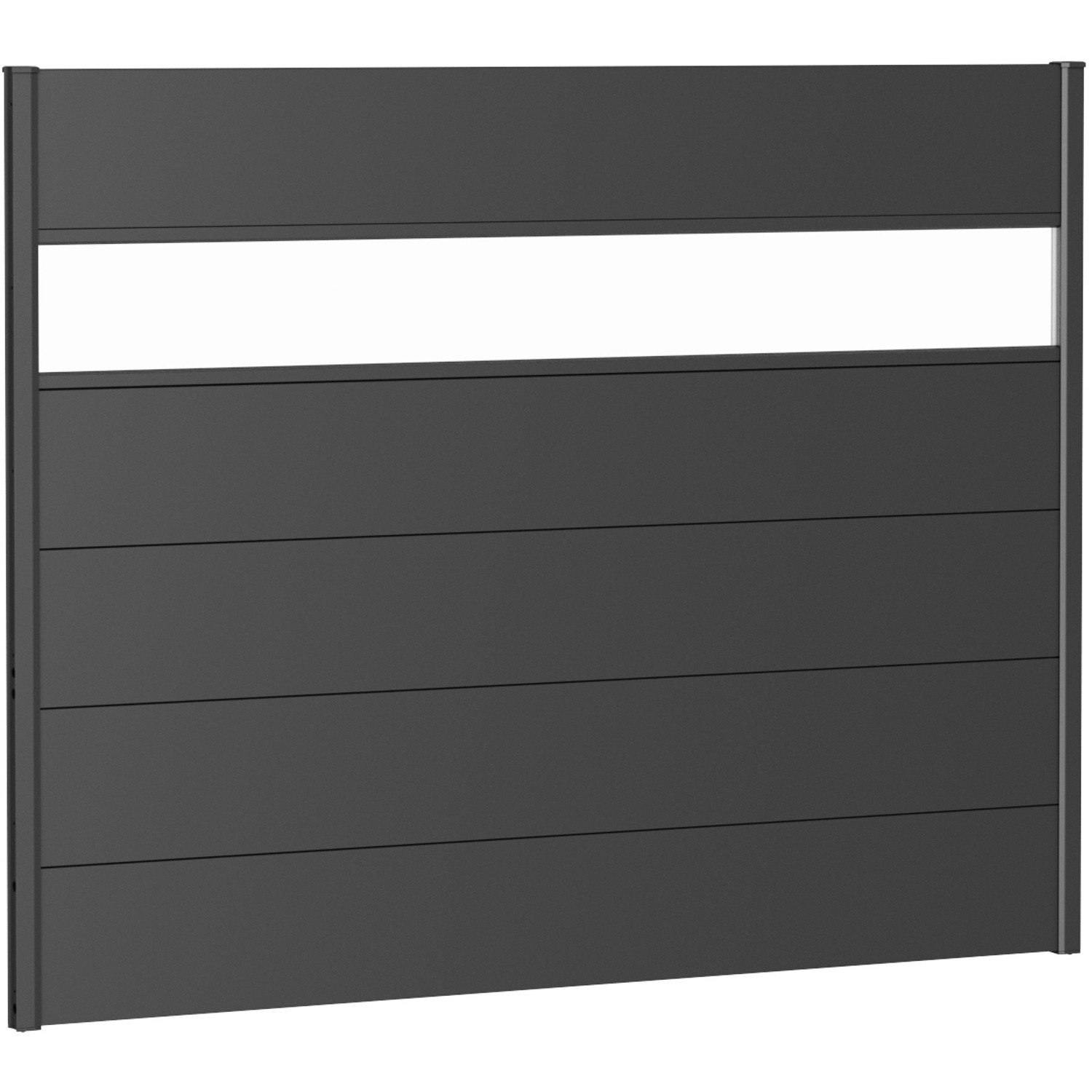 Biohort Plný plot s částečným prosklením tmavě šedý, 180 x 135 cm