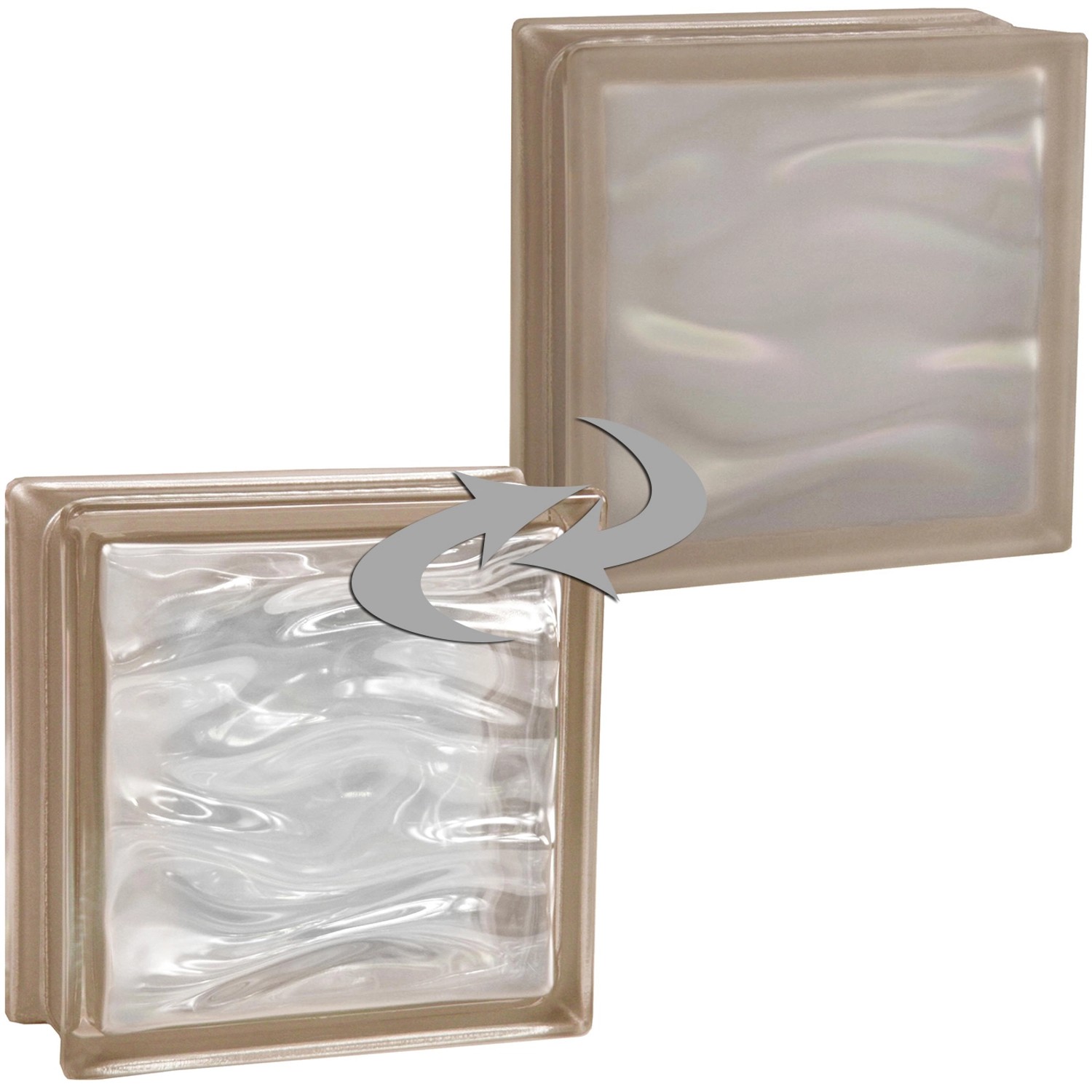 Fuchs Design Luxfera BM Aqua Reflex lesklá/mlč.sklo béžová 19 x 19 x 8 cm