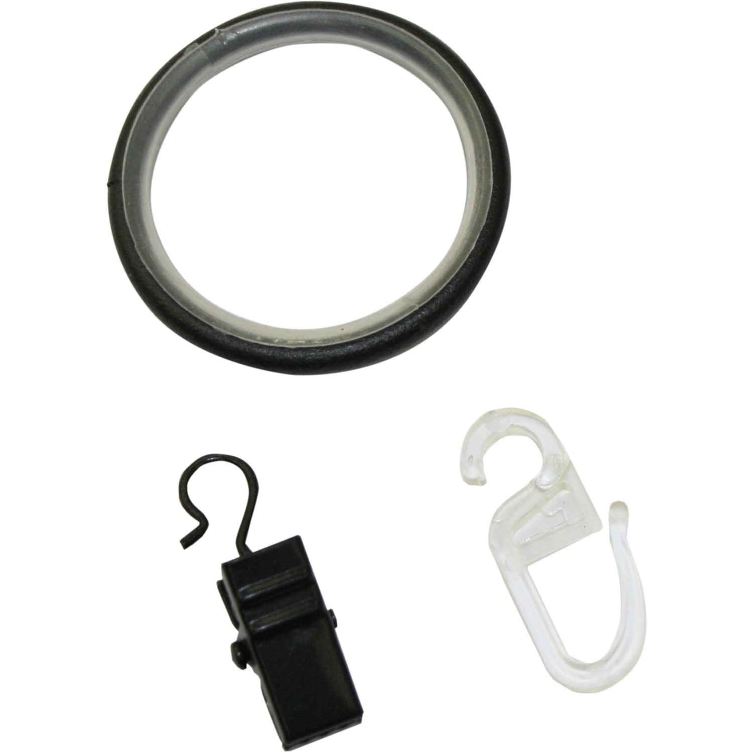 Gardinia Zácl. kroužky s kluz. vložkou Industrial Home, černé, 10 ks, pr. 2,5 cm