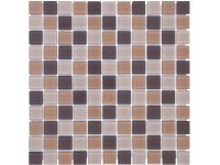 Euro Stone Skleněná mozaika Hellbraun Mix 30 x 30 cm