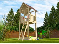 Weka Hrací věž Tabaluga se sedlovou střechou, přírodní/červ., 150 x 165 x 331 cm Weka Hrací věž Tabaluga se sedlovou střechou, přírodní/červ., 150 x 165 x 331 cm