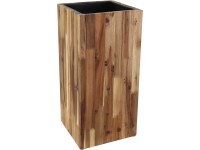 Sloupový květináč lepený včetně plastové vložky, akátové dřevo, 29 x 60 cm