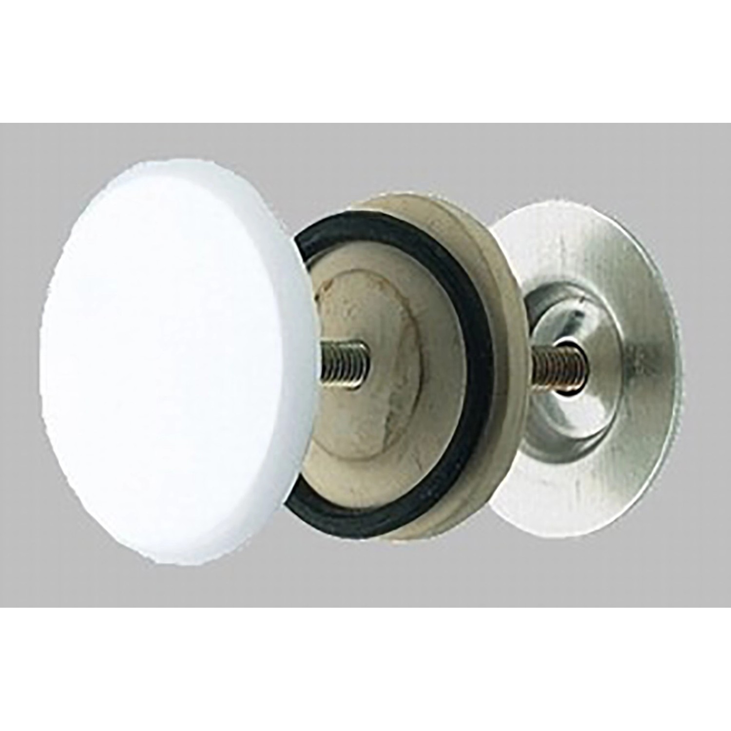 Umyvadlová záslepka mosaz průměr 50 mm, bílá