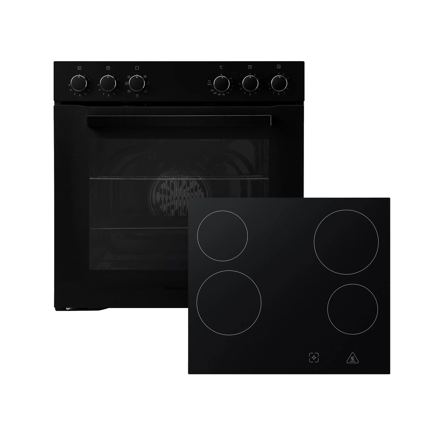 Respekta Vestavná el. trouba a sklokeramická deska Jonas HS2001MS-26, mat. černá