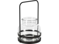 Koopman Skleněný svícen na čajovou svíčku s kovovým rámem, pr. 12,5 x 21 cm Koopman Skleněný svícen na čajovou svíčku s kovovým rámem, pr. 12,5 x 21 cm