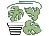 Crearreda Samolepicí 3D dekorace 54515 motiv rostlina v květináči, vel. M Crearreda Samolepicí 3D dekorace 54515 motiv rostlina v květináči, vel. M