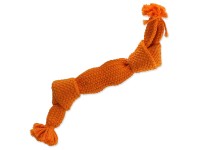 Dog Fantasy Goods Pískací uzel se 2 knoty, oranžový, 35 cm Dog Fantasy Goods Pískací uzel se 2 knoty, oranžový, 35 cm