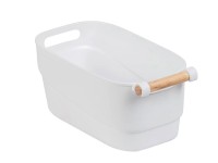 Wenko Organizér s dřevěnou rukojetí S, bílá, 14,5 x 12 x 27 cm