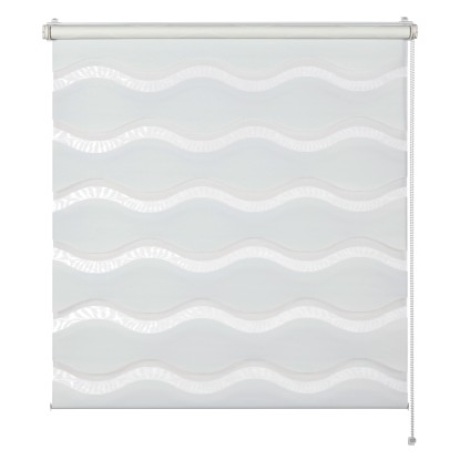 Schöner Wohnen Dvojitá roleta Tilda vlnkovaná bílá 80 x 210 cm