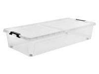 Úložný box s víkem na kolečkách průsvitný, 78 x 38 x 17 cm