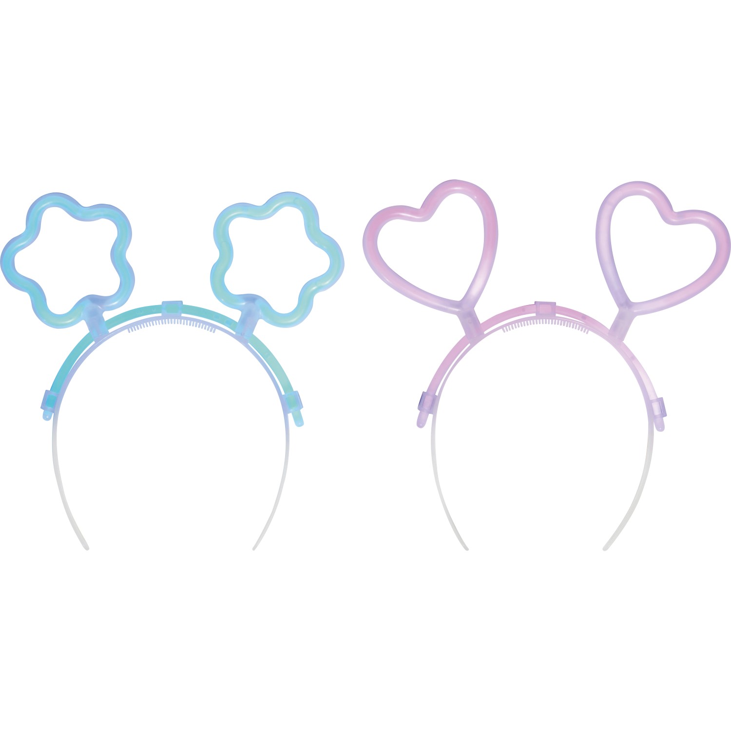 Čelenka do vlasů ze svíticích tyčinek - květina a srdce