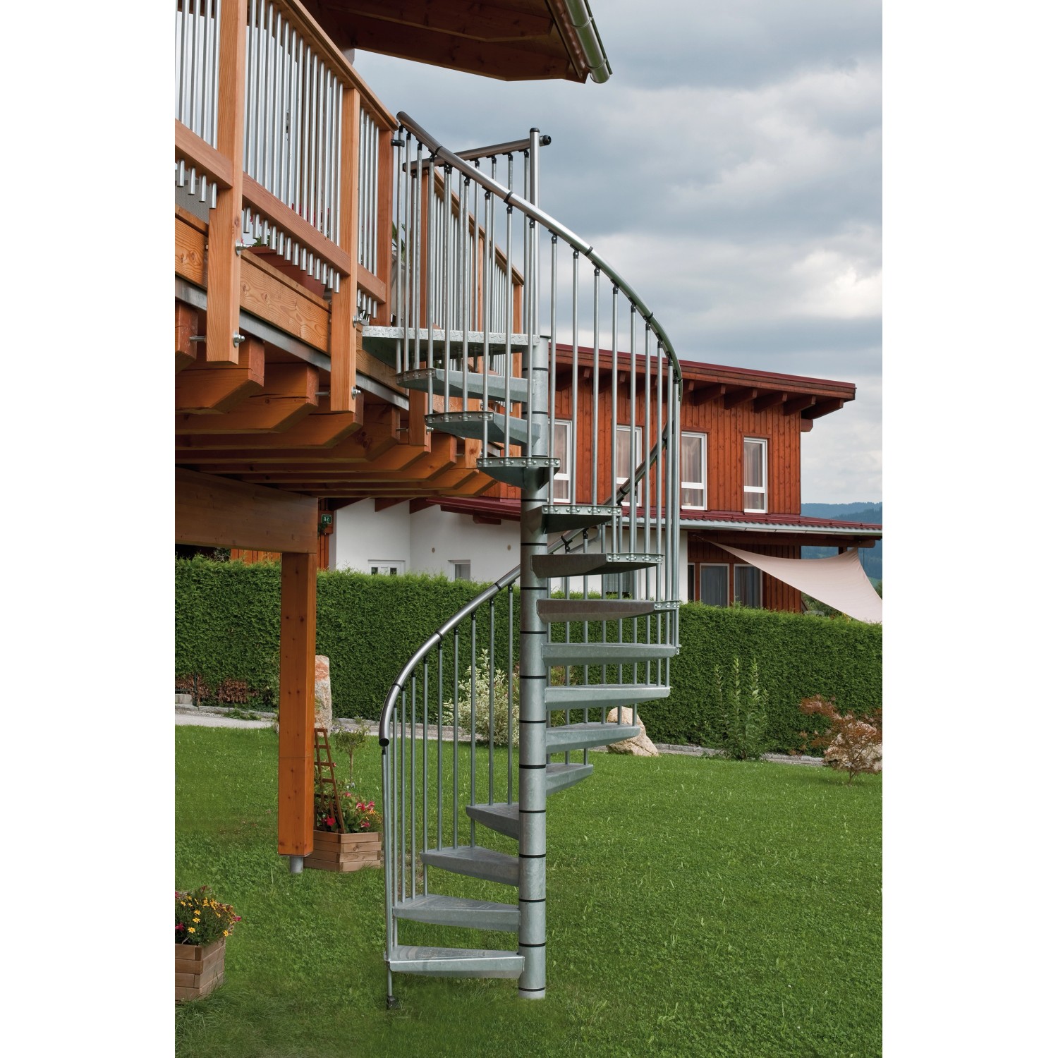 Minka STAIRS Venkovní točité schodiště Rondo Zink Plus pr. 120 cm