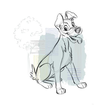 Komar Plakát Disney Lady and the Tramp Hello Tramp 40 x 50 cm