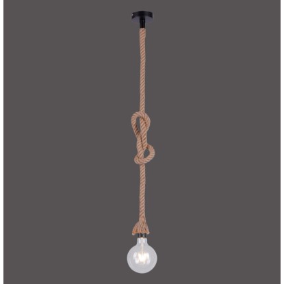 Just Light. Závěsné svítidlo Rope 1 bodové, přírodní/černá, pr. 10 x 120 cm