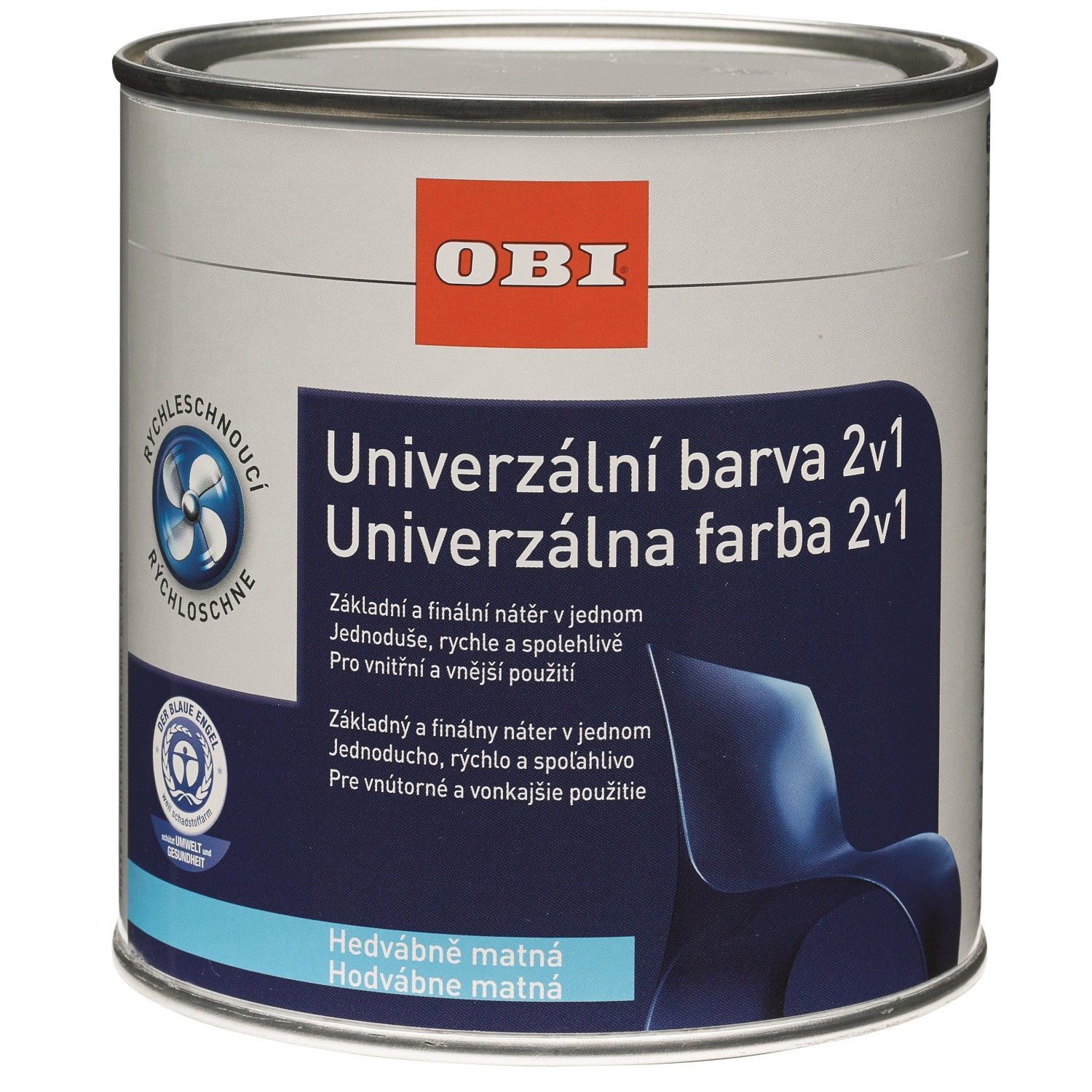 OBI Univerzální barva 2v1 hedvábně matná antracitová šedá 500 ml