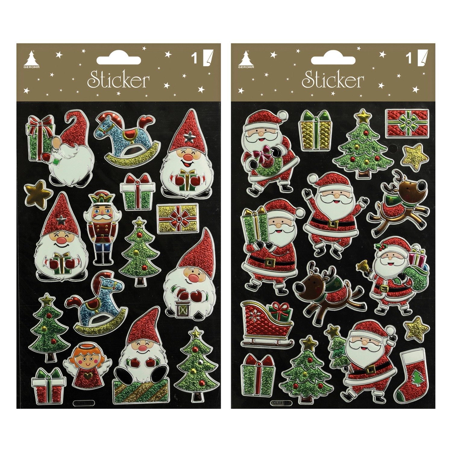 GEROMA Vánoční 3D samolepky různé druhy 1 balení