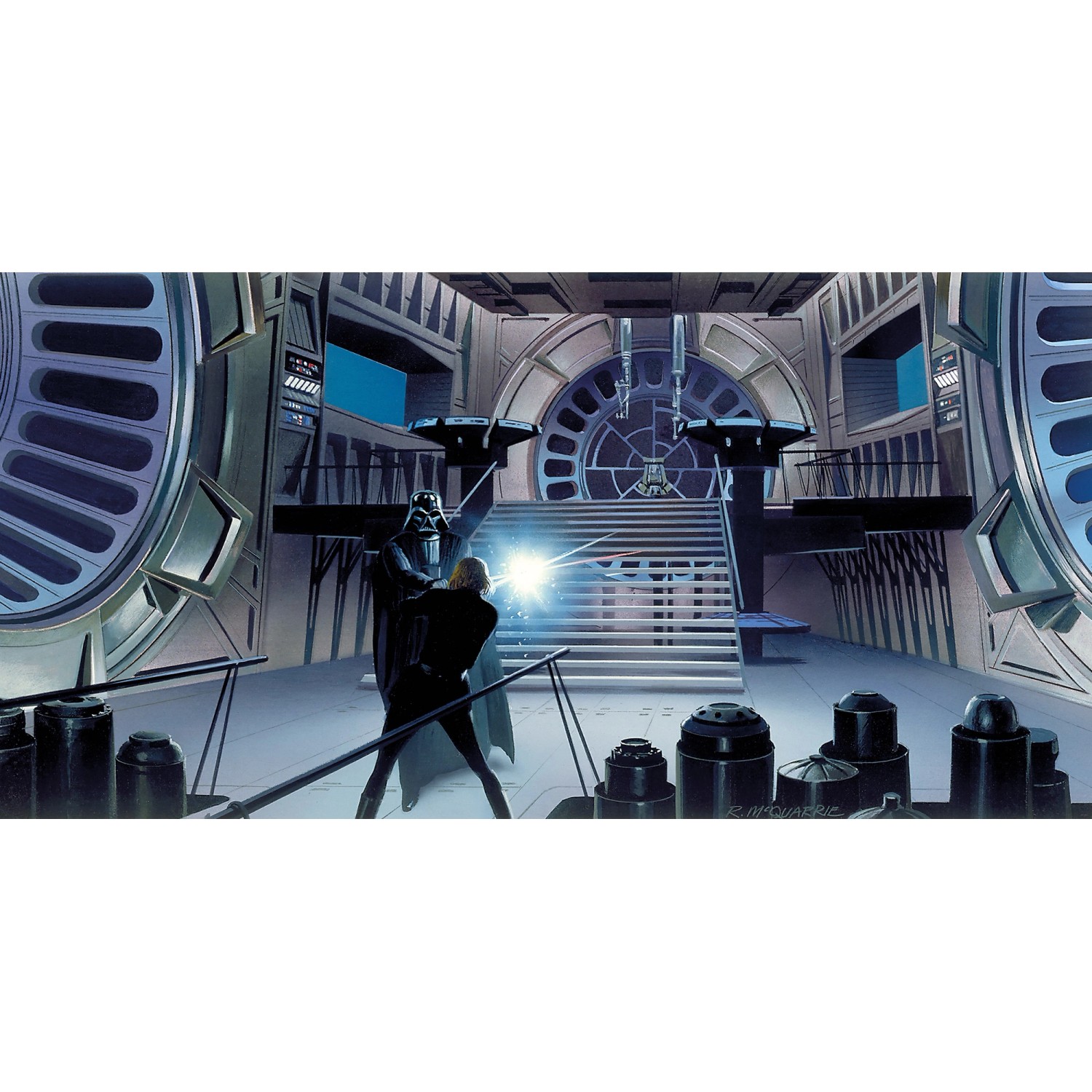 Komar Vliesová fototapeta Star Wars Classic RMQ Duell Throneroom 500 x 250 cm