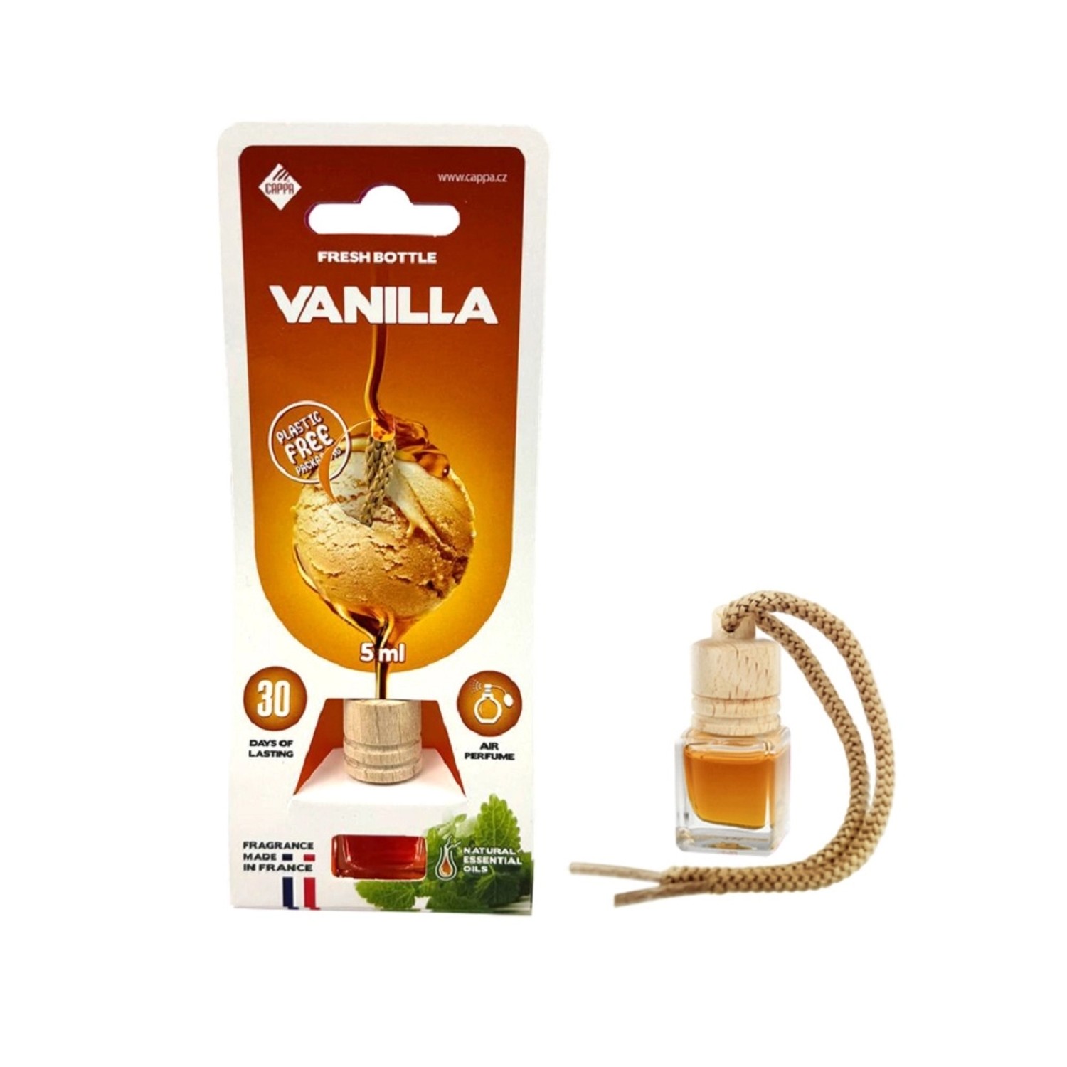 CAPPA Vůně do auta Wood Fresh Bottle Vanilla