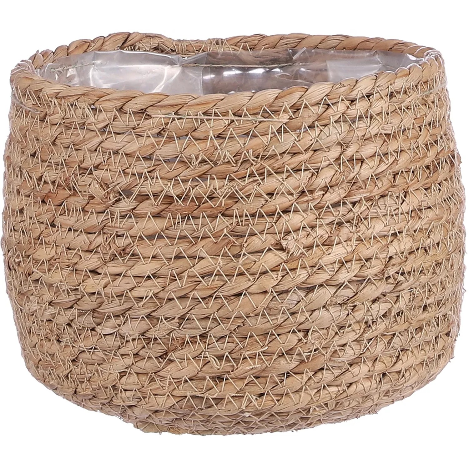 Mica Decorations Květináč z mořské trávy Jorck, světle hnědá, pr. 18 x 15 cm