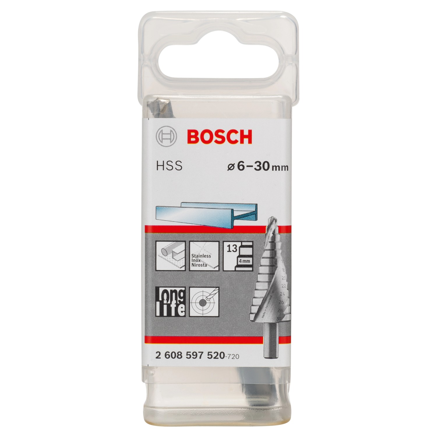 Bosch Stupňovitý vrták HSS, stopka se 3 ploškami 6-30 mm, pr. 10 mm