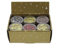 Sypká dekorace různých barev