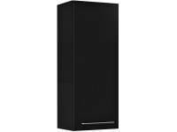 Maximus Závěsná skříňka Madrid, 1 dvířka, černá + stříb. úch., 75 x 30 x 21,6 cm