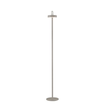 Just Light. Nabíjecí stojací LED lampa Amag IP44 greige pr. 18 x 125,2 cm