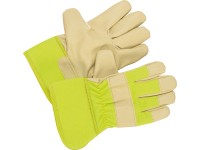 Dětské rukavice, citrónové-béžové, vel. 4