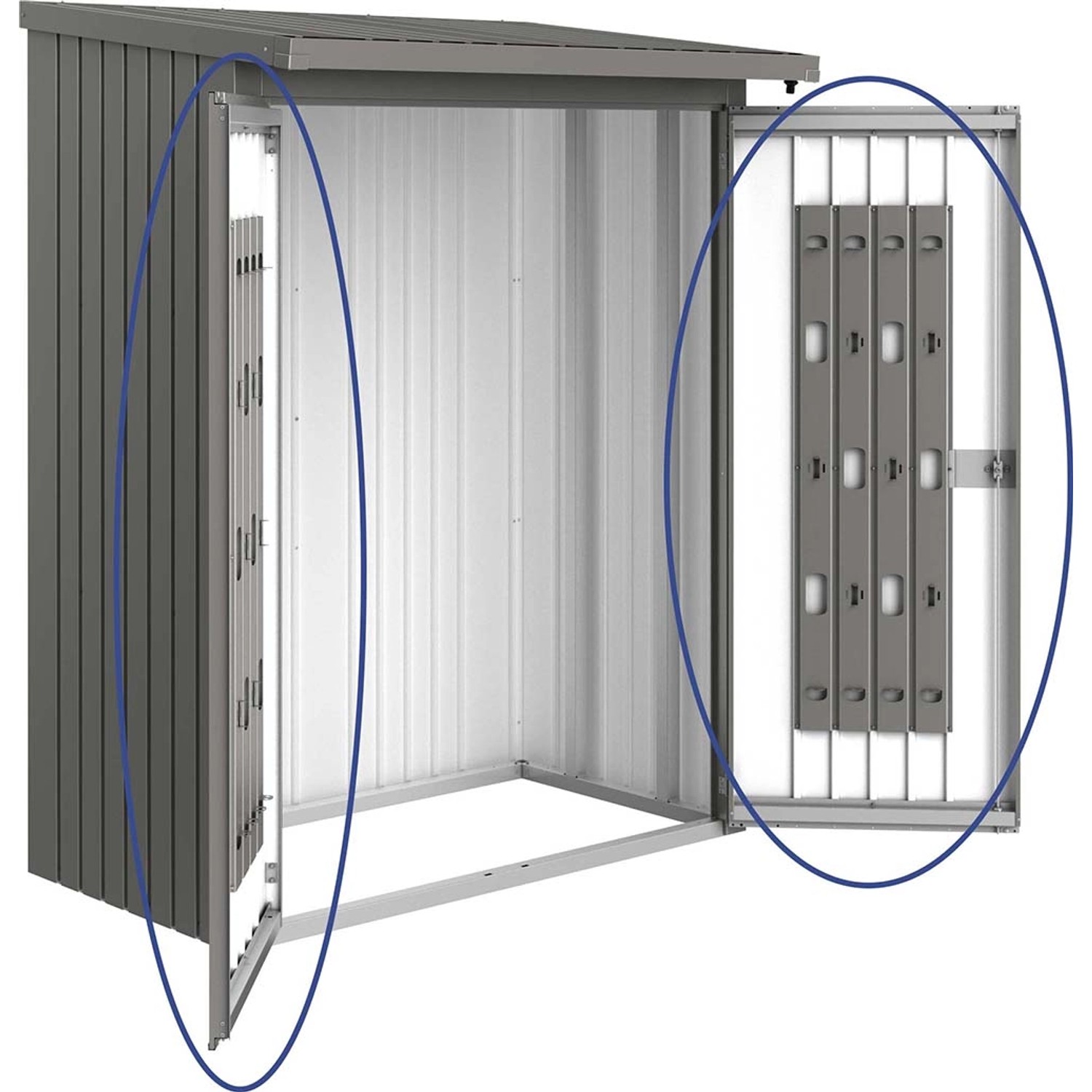 Biohort Dveřní sada pro WoodStock 150 křemenově šedá, 157 x 5 x 171 cm