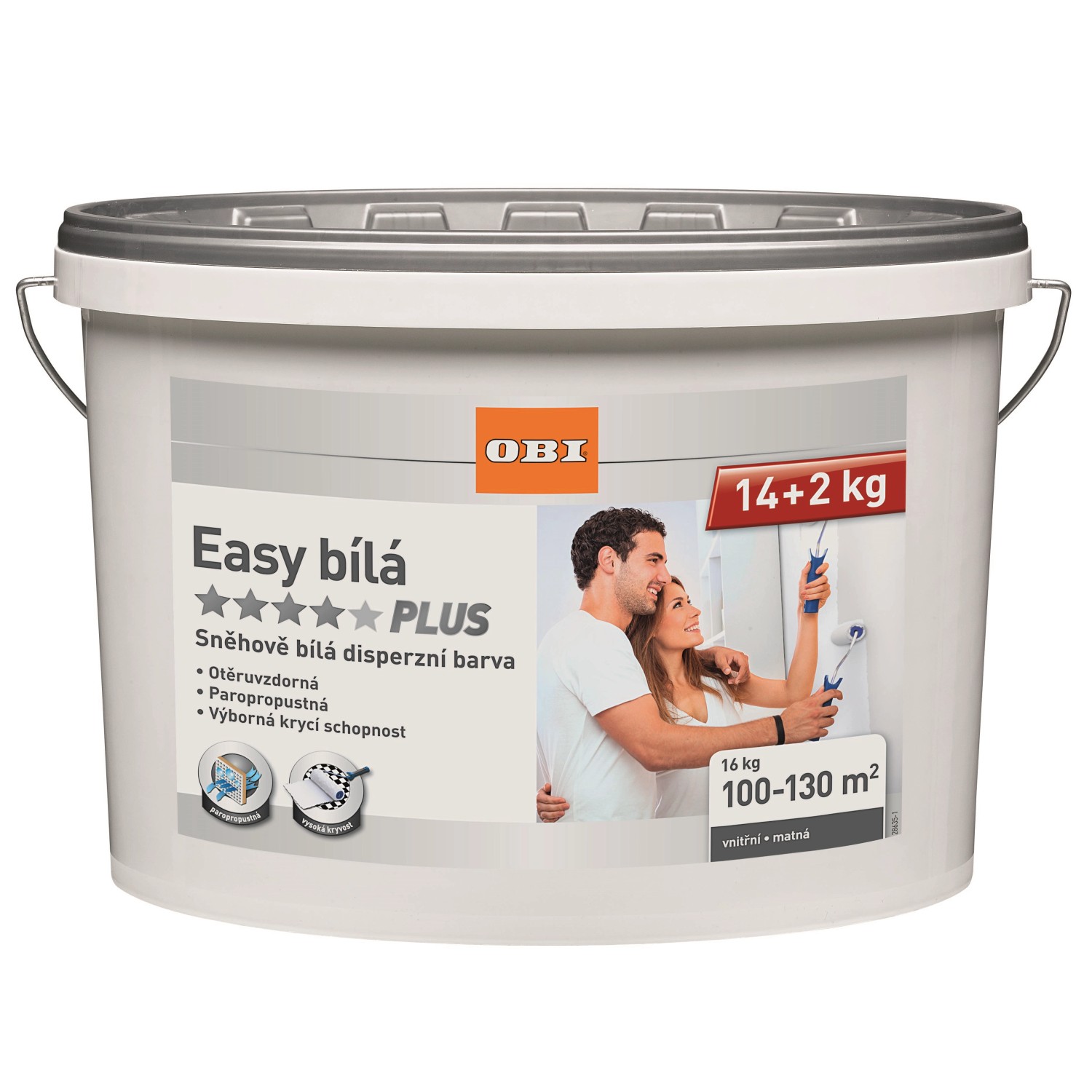 OBI Interiérová barva Easy Plus bílá matná 14 + 2 kg