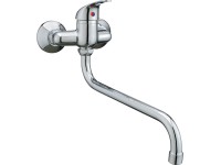 Nástěnná páková kuchyňská baterie s S-výtokem Secchia chromovaná  rozteč 100 mm