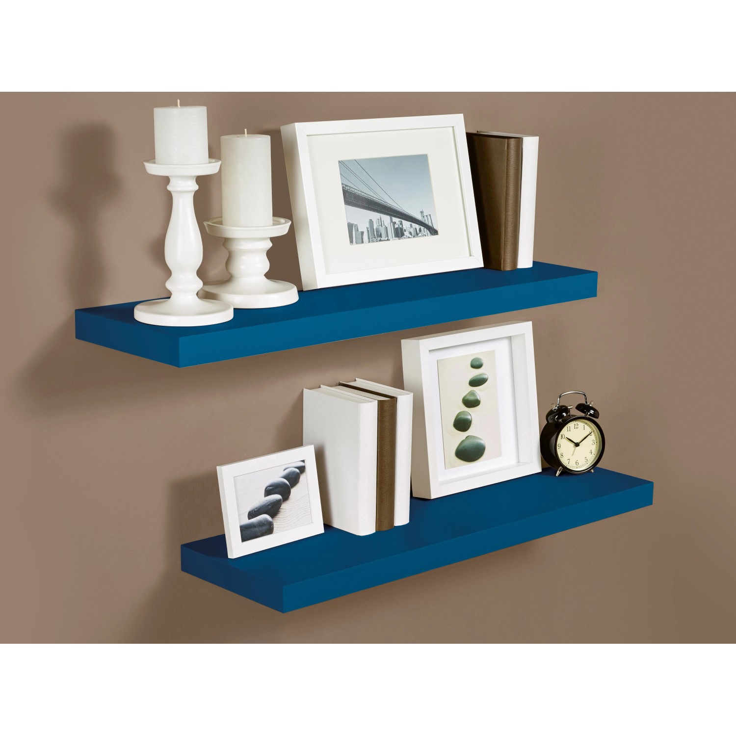 OBI Nástěnný regál Valbonne petrolejový 59,5 x 23,5 x 3,8 cm