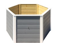 Weka Vyvýšený záhon 669, 6-hranný, šedý, 143 x 143 x 68,5 cm