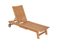 VLC Zahradní lehátko Chelsea z eukalyptového dřeva 32-97 x 195 x 64 cm