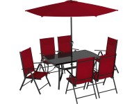 Sestava zahradního nábytku Travessa hliník/tmavě červená, 8-dílná