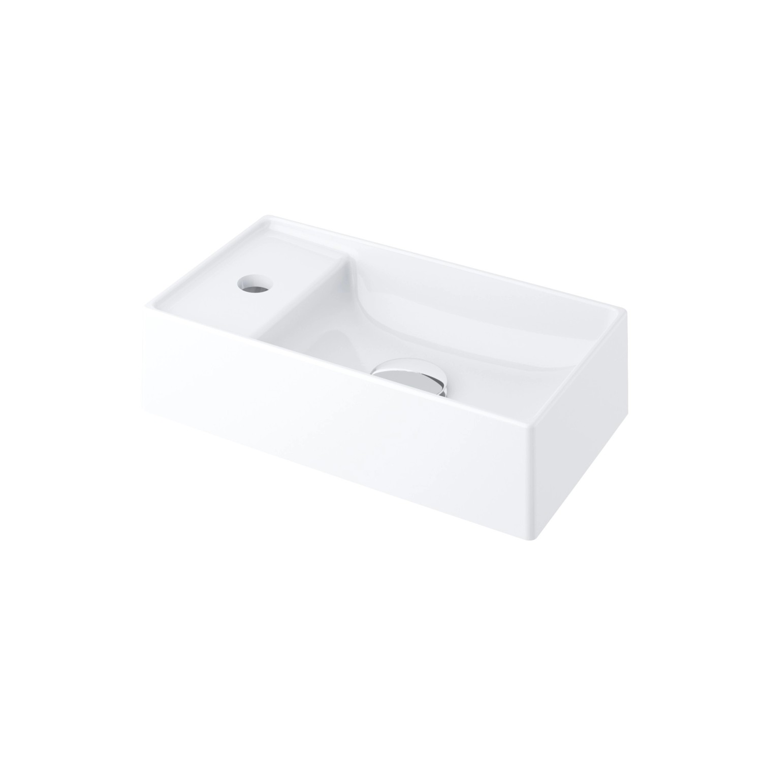 Ravak Veda umývátko 40,8x22,2 cm otvor pro baterii, bez přepadu XJXP1240000