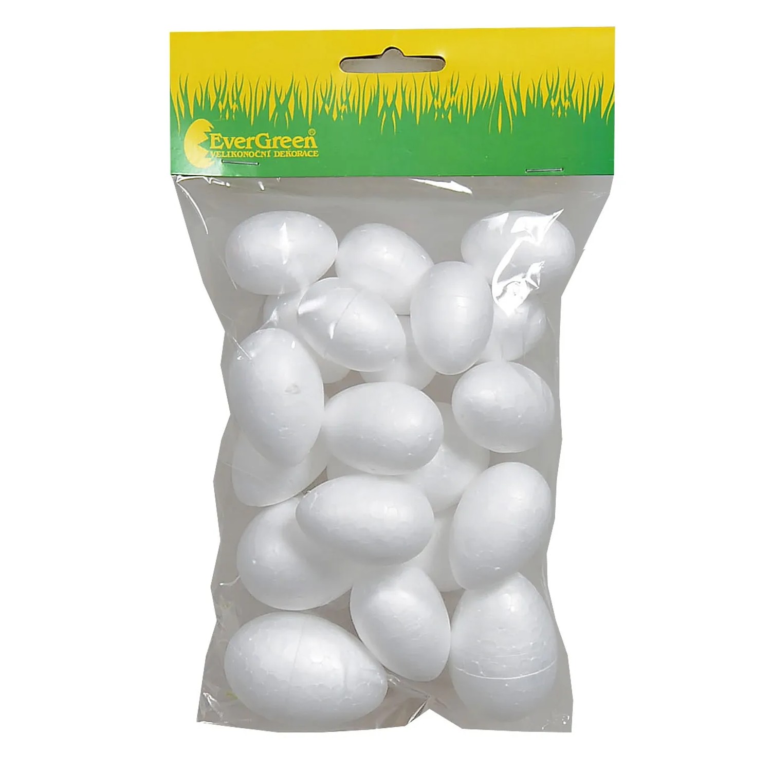 EverGreen Velikonoční dekorace vejce polystyrénové, bílé, 4 - 6 cm, 20 ks