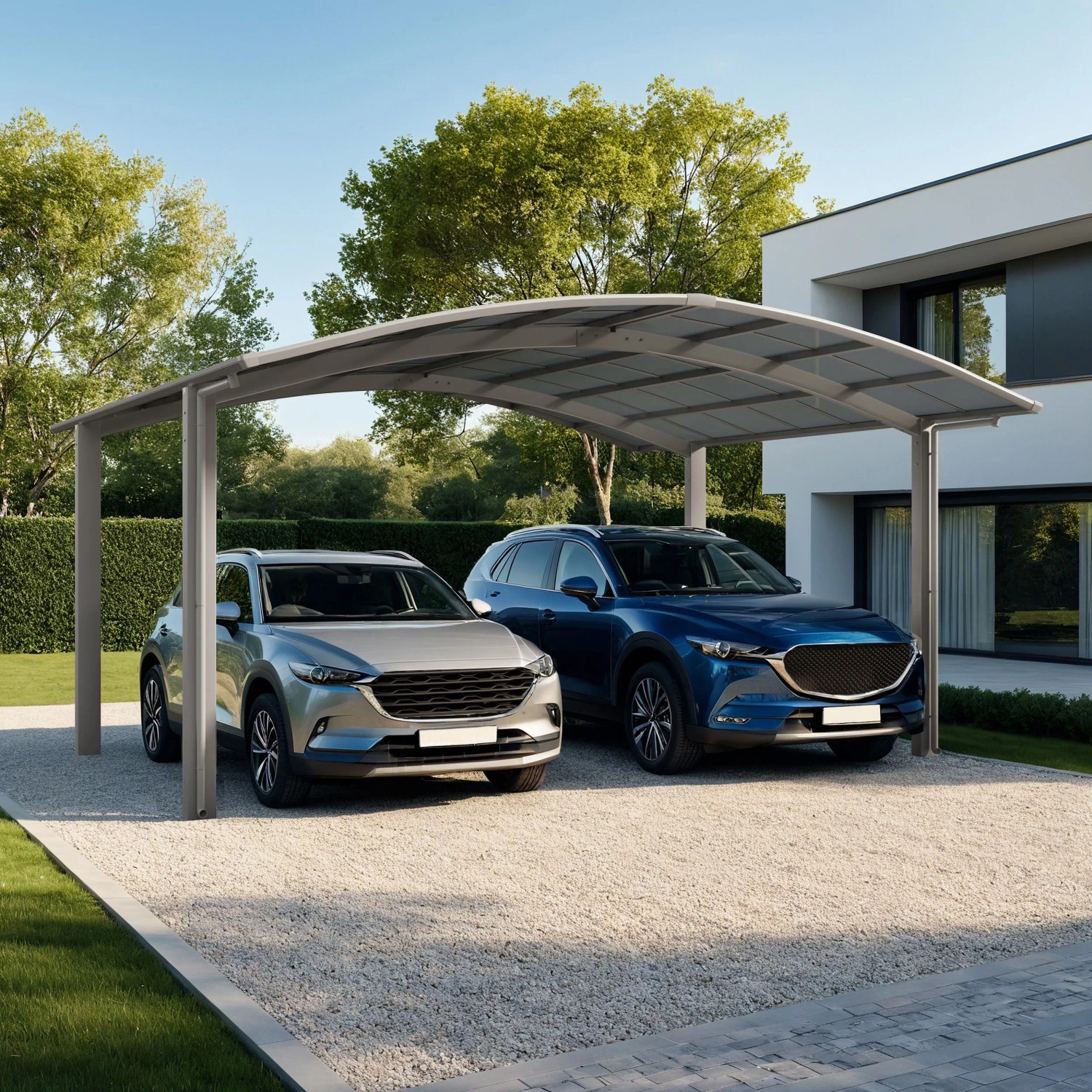 Ximax Alu přístřešek na 2 auta Portoforte Typ 60-M vzhled oceli 542 x 495 cm