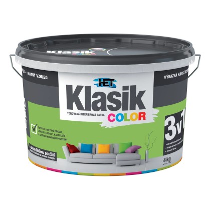 HET Klasik COLOR Tónovaná interiérová barva KC 0573 zelená olivová, 4 kg