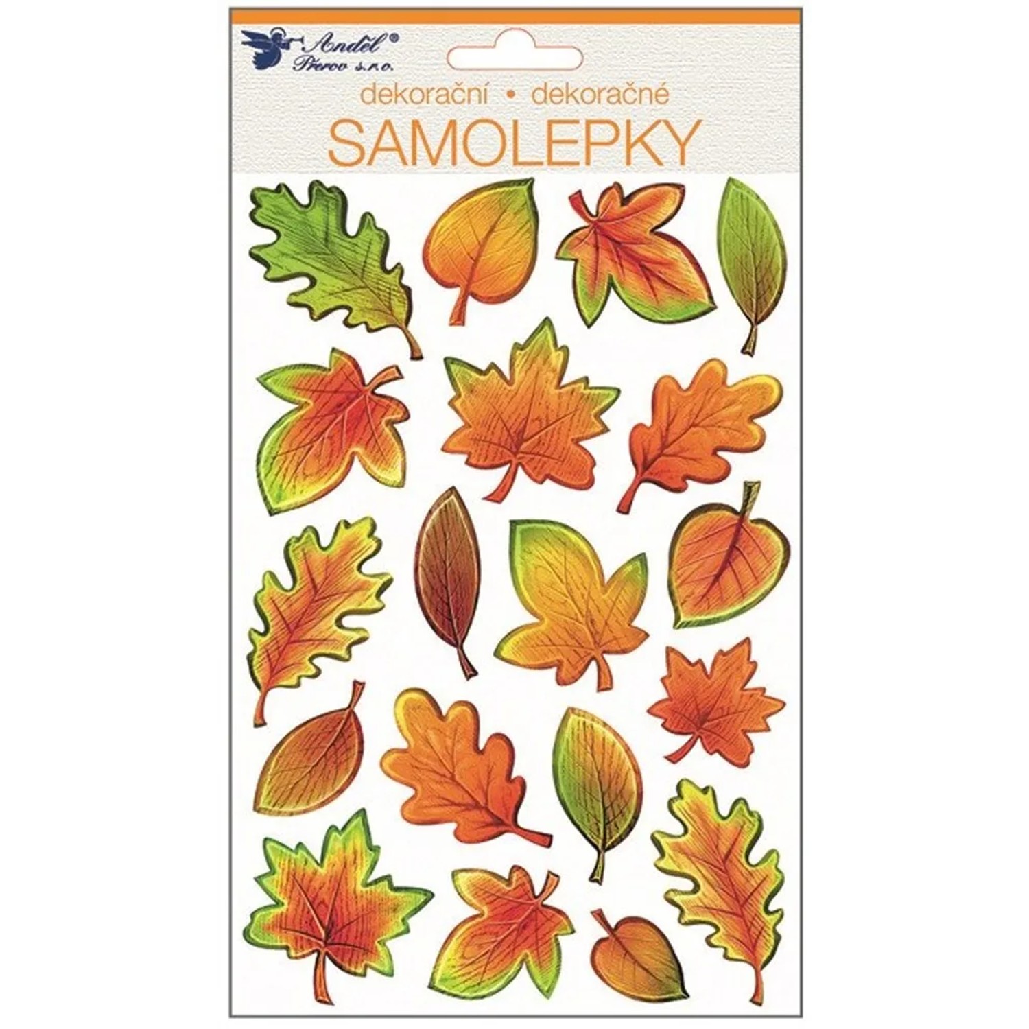 Anděl Přerov Samolepky plastické podzimní listí 25 x 14 cm