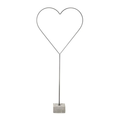 DRAGIMEX Stojací dekorace srdce s betonovým stojanem antracitové 160 cm