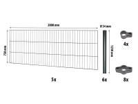 Floraworld Sada drátěných plotových panelů se sloupky, antracit, 75 cm x 10 m Floraworld Sada drátěných plotových panelů se sloupky, antracit, 75 cm x 10 m