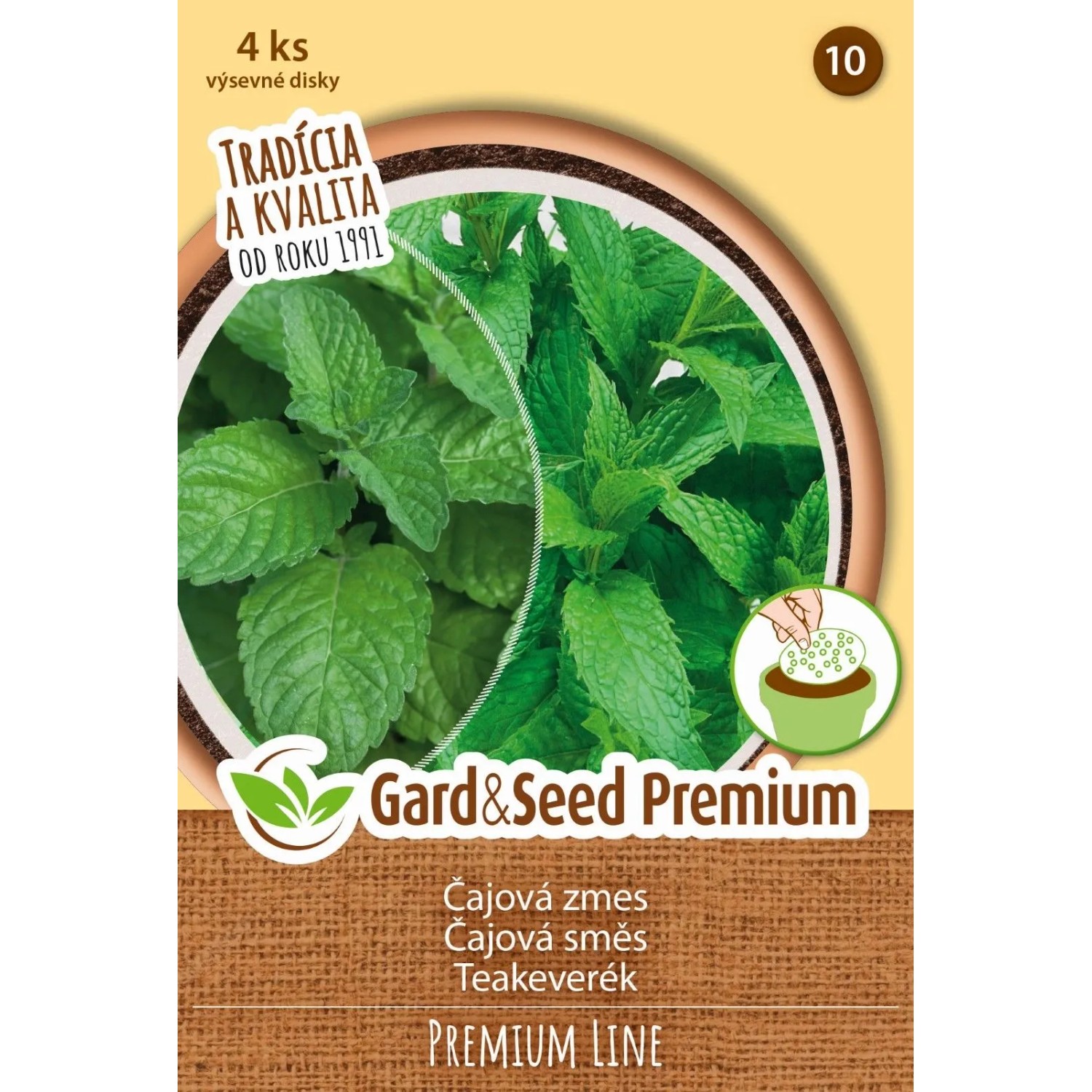 GardenSeed Premium Výsevný disk 4 ks - čajová směs