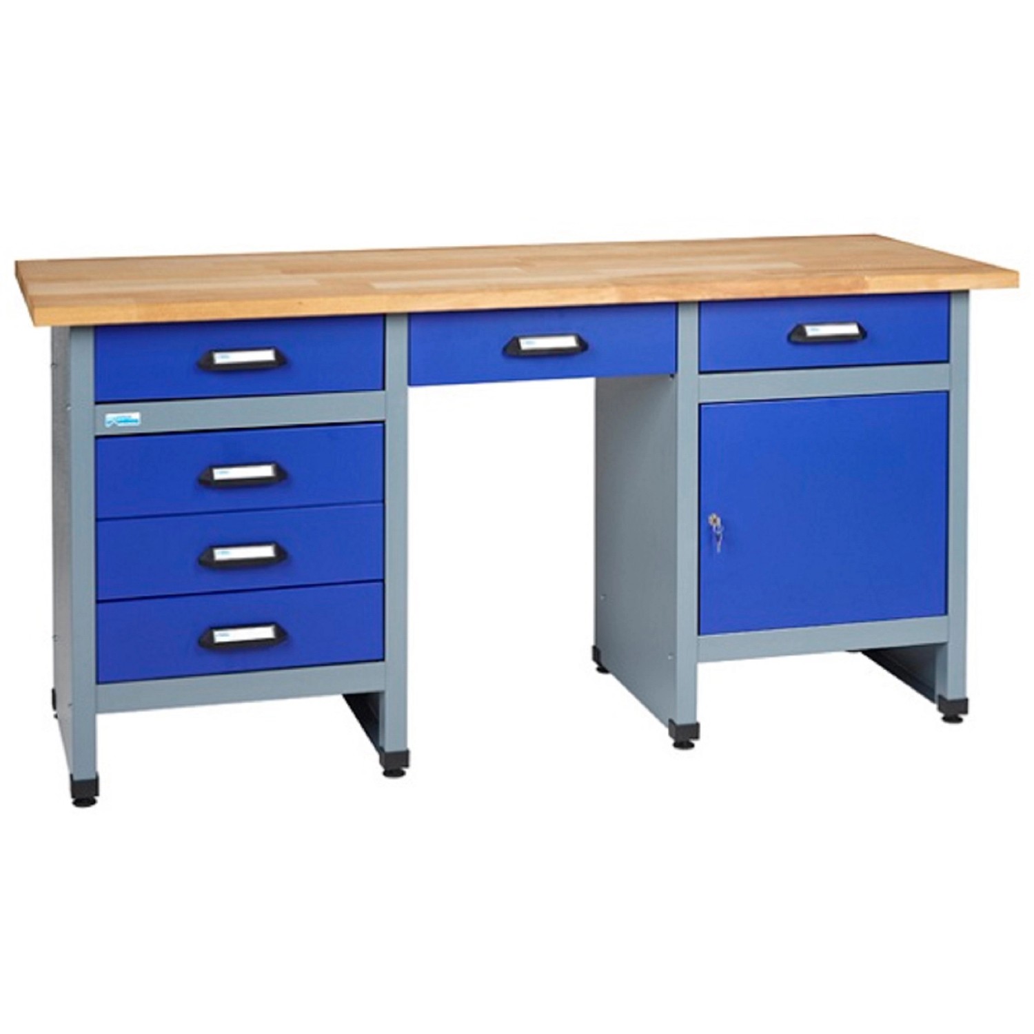 Küpper Dílenský pracovní stůl 12577, 1 dvířka/6 zásuvek (12 cm) 84 x 170 x 60 cm