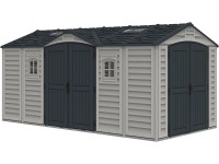 Plastový domek na nářadí Apex Pro, šedý, 485 x 248 x 234 cm, 12 m2