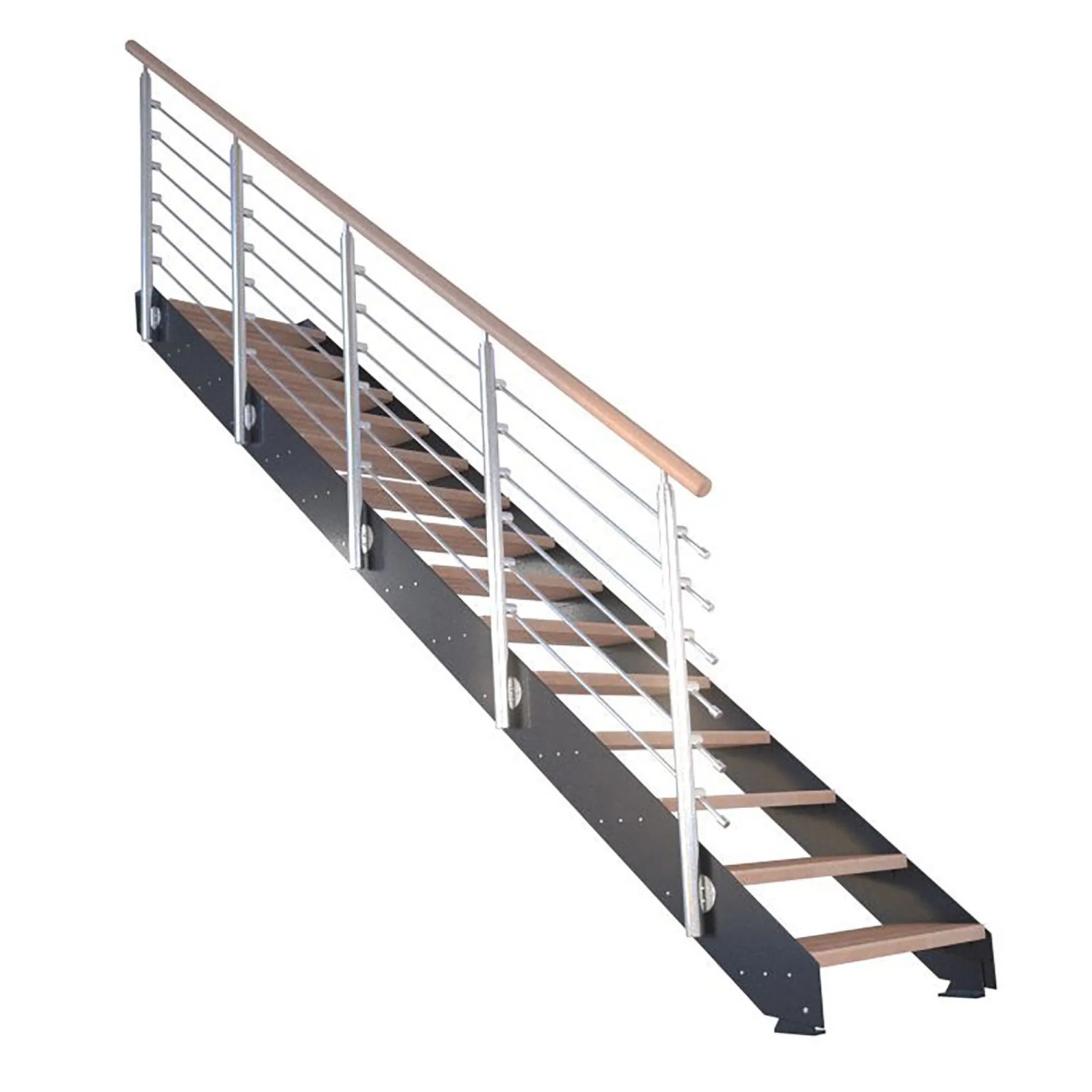 StarWood Kovové schody Kos 16 st. dub přír. 107 cm design. zábradlí antracit
