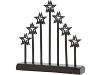 M.A.T. Vánoční svícen hvězdy 7 LED teplá bílá hnědý 26 x 6 x 27 cm